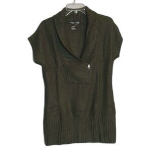 United States Sweaters Green Short Sleeve Tunic Sweater Dress Women's L